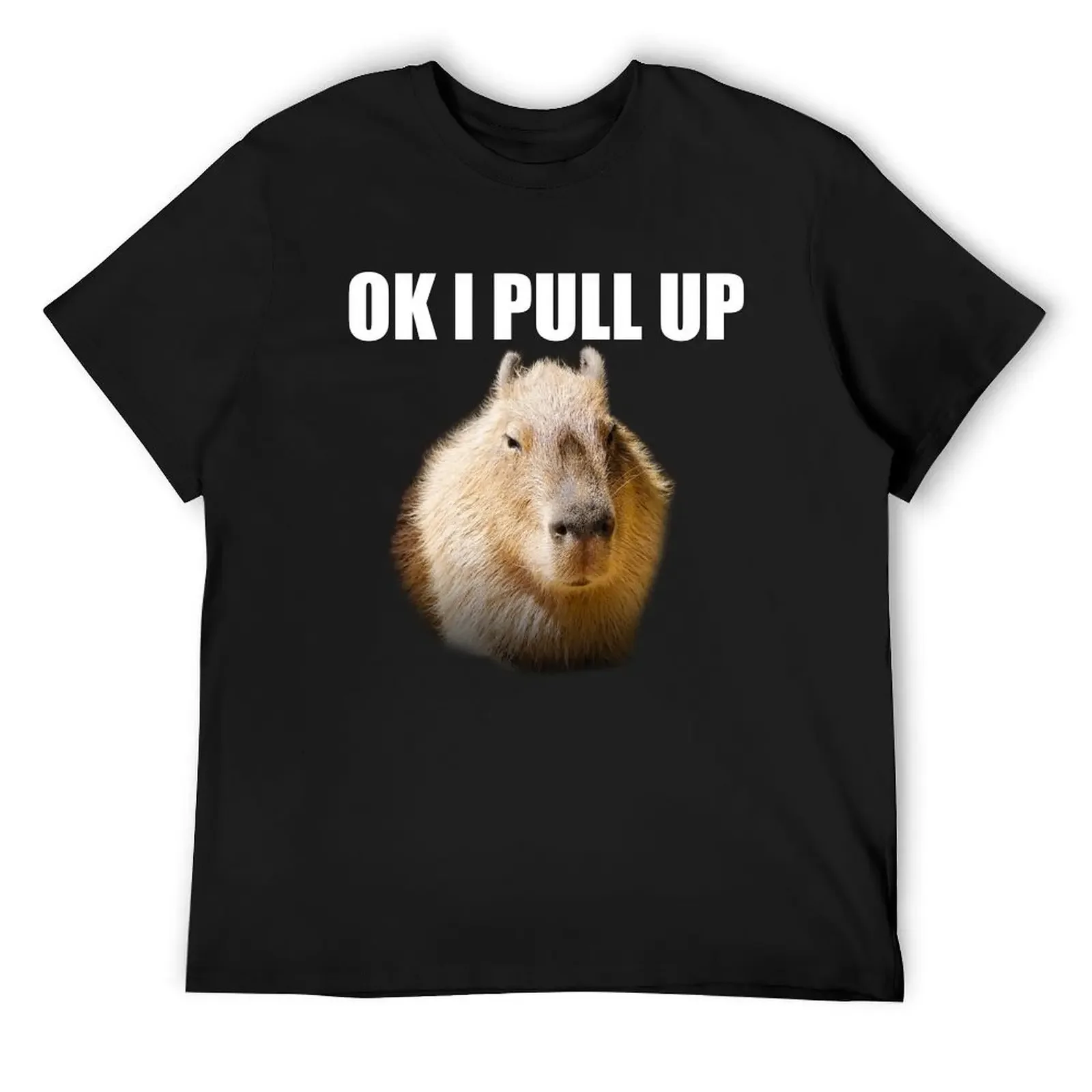 

Ok I Pull Up Capybara T-Shirt basketball graphic tees Aesthetic clothing blue archive cute tops mens white t shirts