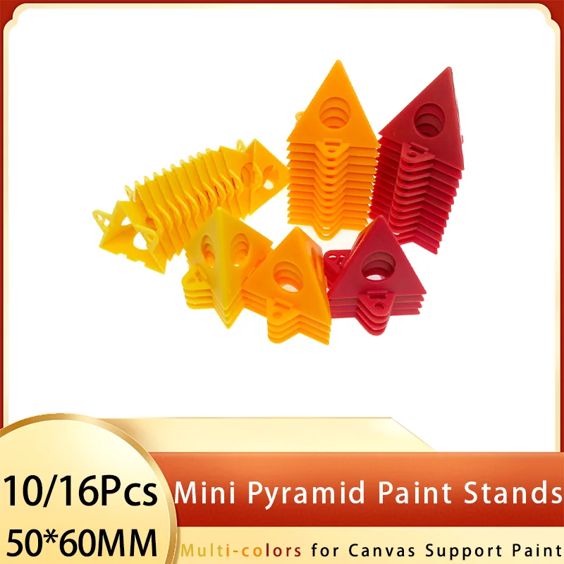 10/16 Pcs Mini Pyramid Paint Stands Cone Paint Stands Multi-Colors Woodworking for Canvas and Door Risers Support Cabinet Paint