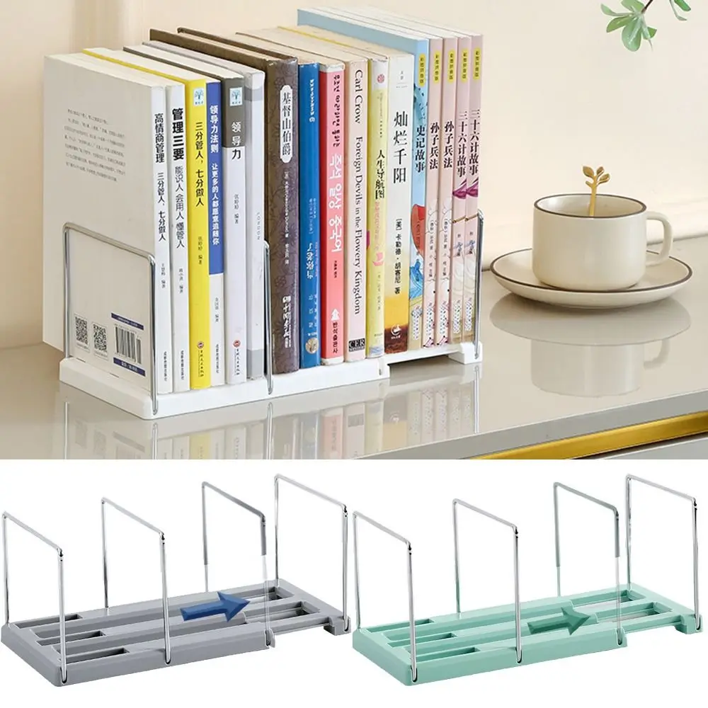 

Adjustable Retractable Bookends Dividers Non-slip Desktop Bookshelf Anti-drop Easy to install Expandable Book Holder Magazine