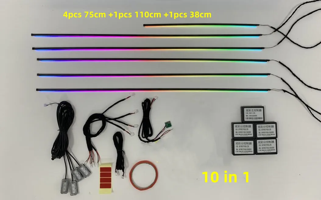 TPYCBX 14 in 1 18 in 1 64 Farbe RGB Symphonie Auto Atmosphäre Innen LED Acryl Guide Fiber Optic Universal Dekoration umgebungs Lichter 5