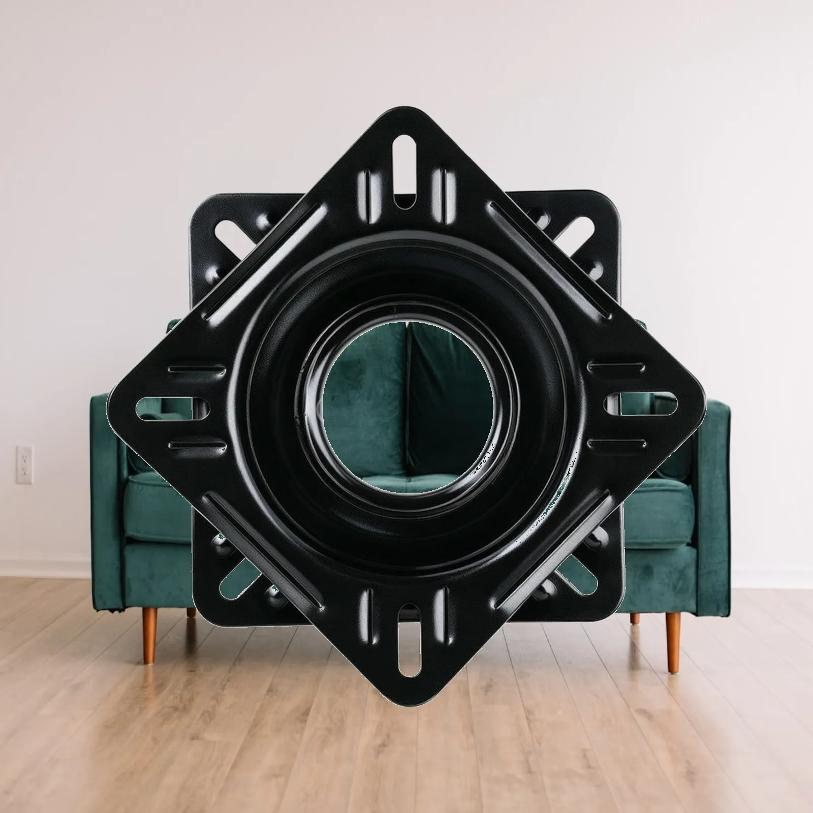 Low Profile Boat Seat Swivel Base 7 Inch Round Mounting Plate for Marine Chair Rotation Compatible with Folding Boat Seats
