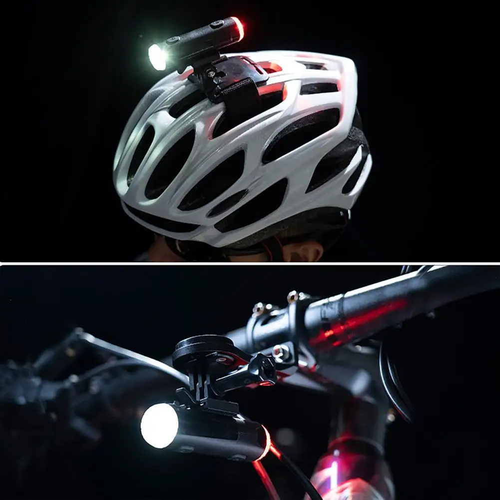 IP66 Helmet Light Rechargeable Super Bright Helmet Cycling Front Rear Light Waterproof Bicycle Torch Lamp Taillight Flashlight