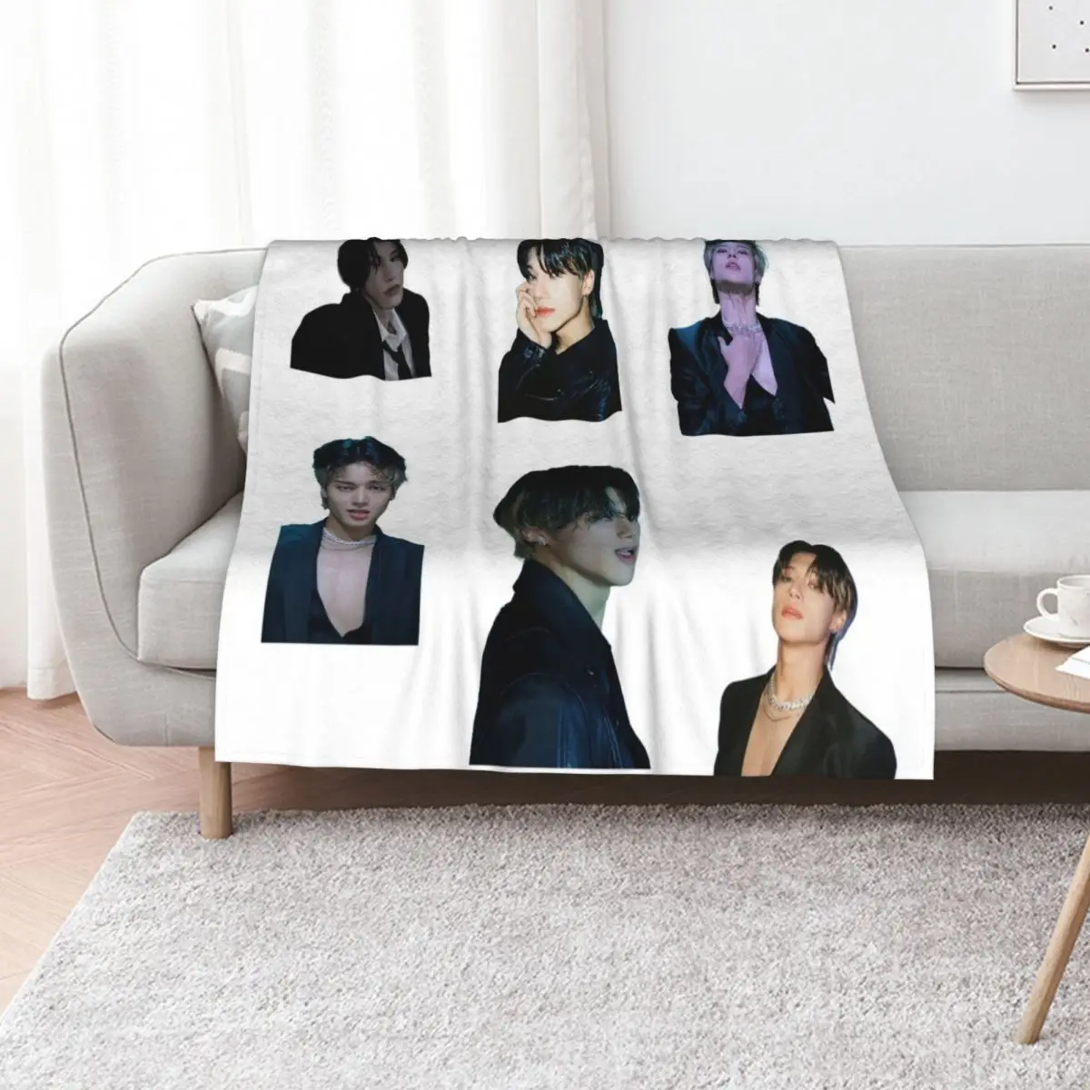 wooyoung,ateez bad dance cover Throw Blanket Plaid on the sofa Weighted Blankets For Bed warm for winter blankets ands Blankets
