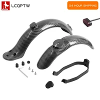 Kit de guardabarros de fibra de carbono para patinete eléctrico Xiaomi M365 /M365 Pro, juego de soporte resistente a salpicaduras de neumáticos de guardabarros trasero duradero Premium