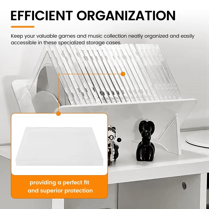 Clear CD Display Box Single Music CD Card Storage Protective Case Album Dust Cover