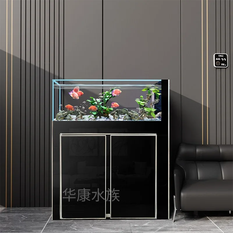 ultra-white glass stream tank household small and medium-sized creative landscaping South American original ecological tank