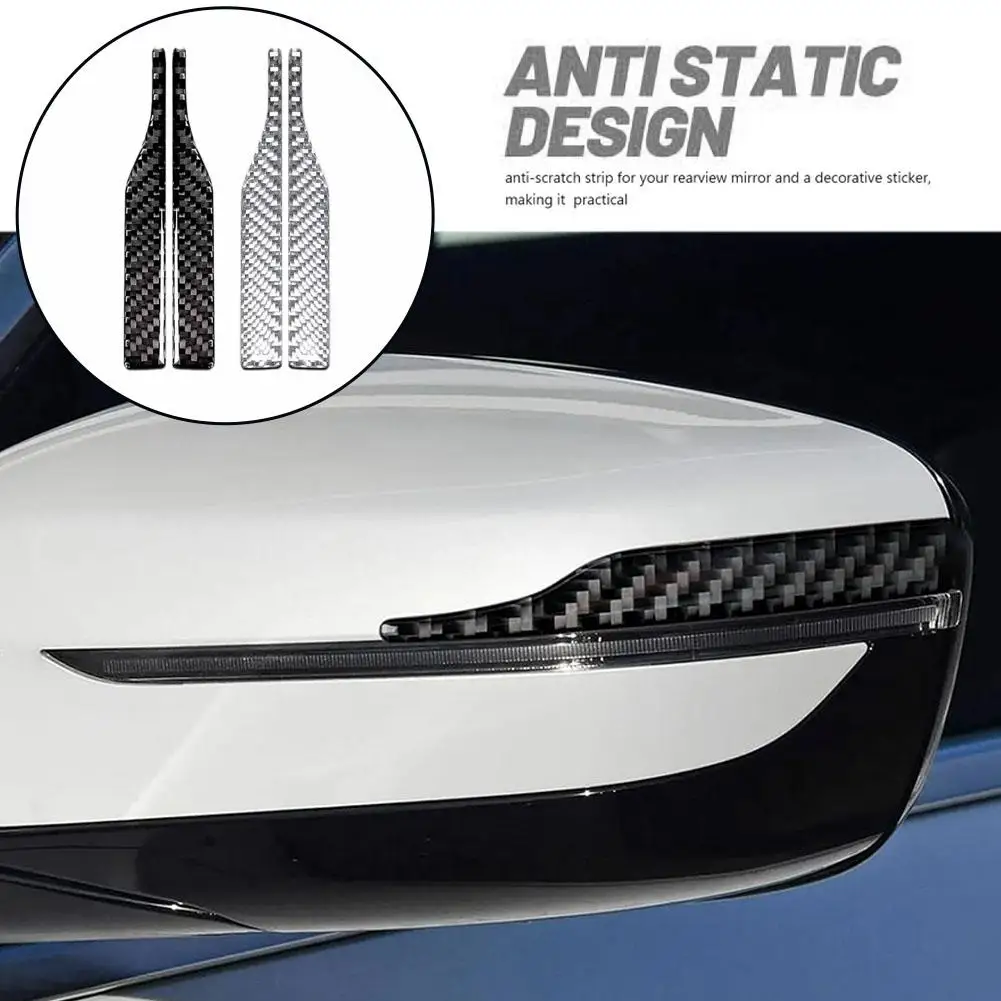 2026 Universal 2Pcs Rearview Mirror Anti-collision Strip Anti-scratch Strip Car Sticker Decoration Reflective Strip Auto Parts
