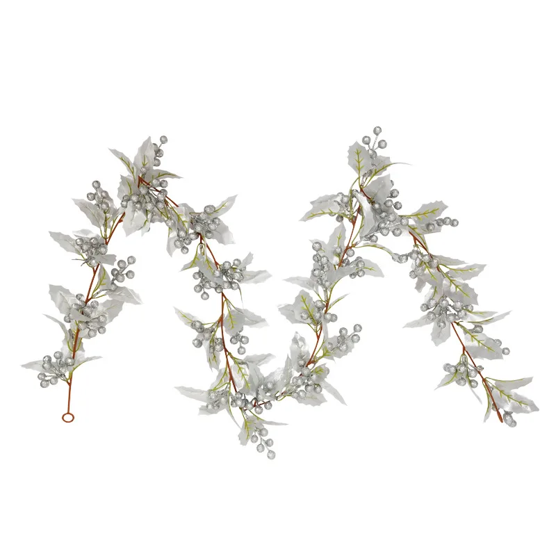 175CM Gold Silver Christmas plant Hanging Wall Mistletoe Gold fruit garland DIY Wreath Tree Xmas New year home Garden Gift Decor