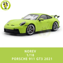 1/18 911 992 GT3 2021 Acid Green Norev 187383 187384 187385 Diecast Model Toy Cars Gifts For Father Husband Boyfriend