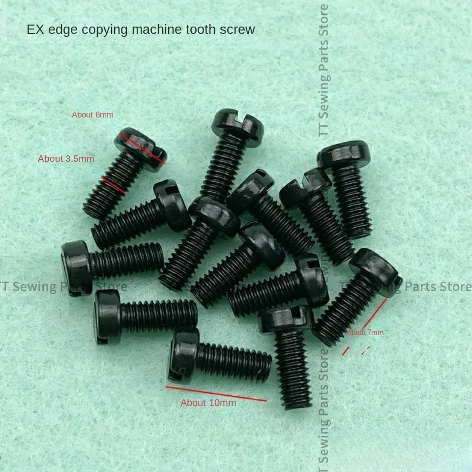 10PCS 8mm Needle Plate Screw 10mm Teeth Feed Dog Screws Presser Foot Screw for Jack Ex 798 C4 E4 Overlock Sewing Machine