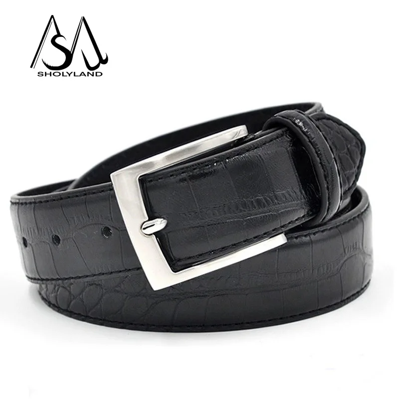 2024 Men\'s Pu Leather Buckle Belt Jeans Long Pants Decoration New Fashionable and Versatile Casual Belt Crocodile Pattern Belt