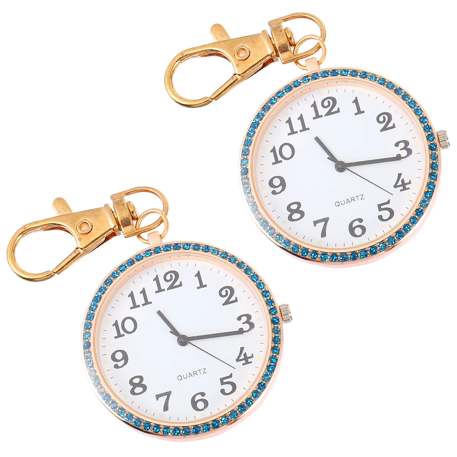

2 Pcs 's Keychain Nurse Hanging Table Pocket Watch Boys Gifts Watches for Keyring