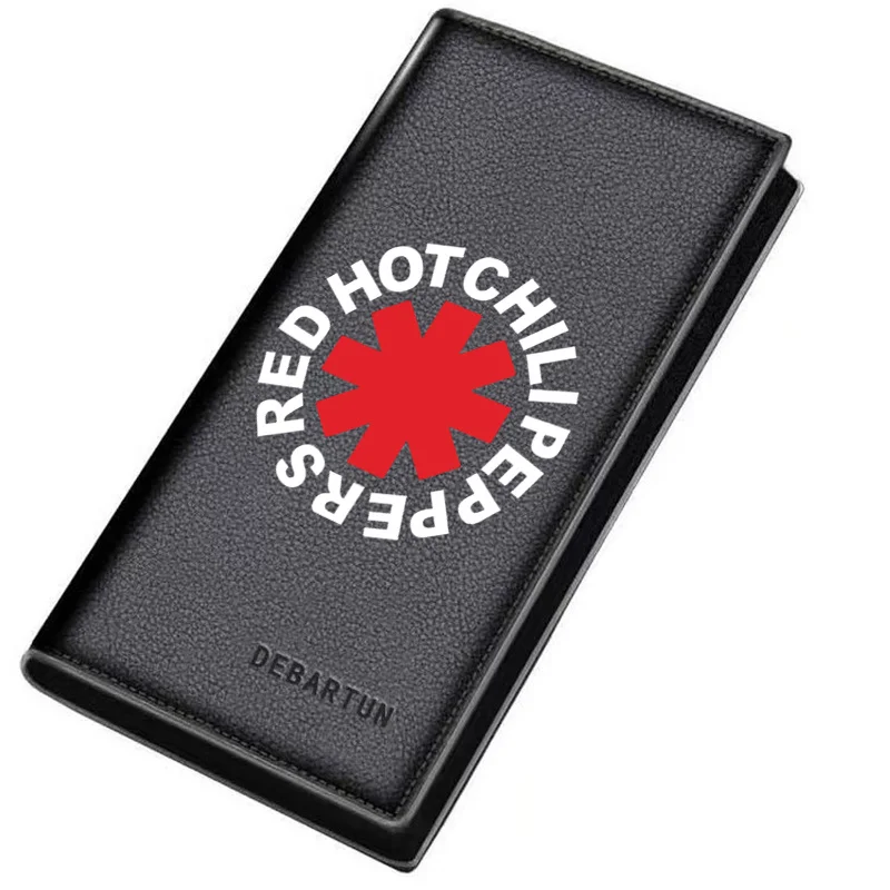 Red star band name emblem Men's Long Wallets Business Stylish Printing Design Casual Use Christmas Valentine's Father's Day Gift