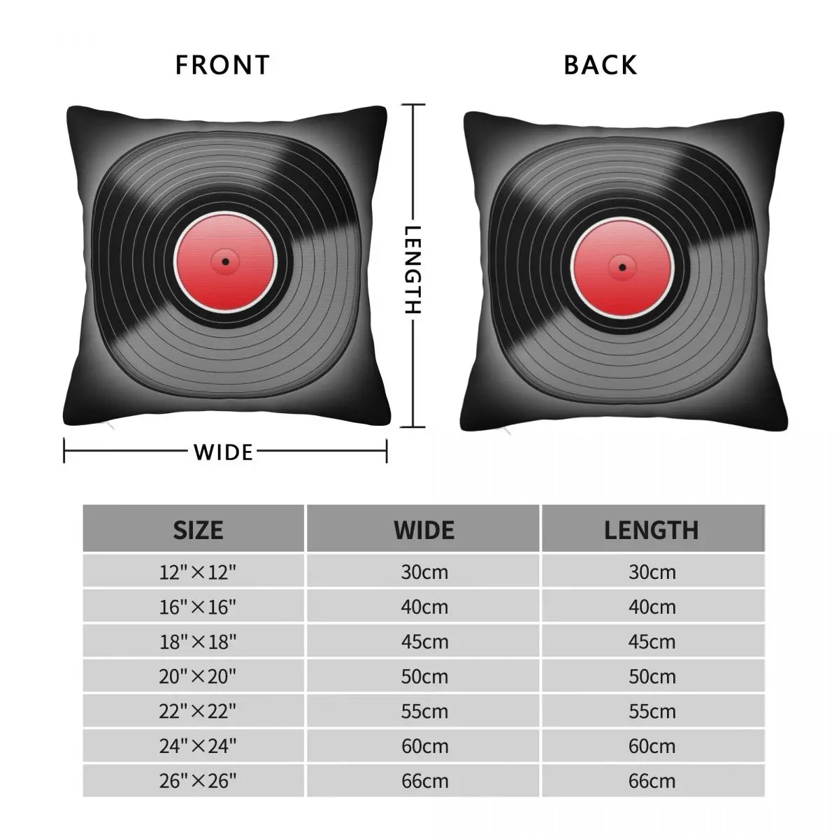 Vinyl Record Pillowcase Polyester Cushion Comfort Throw Pillow Sofa Decorative Cushions Used for Home Bedroom Living Room