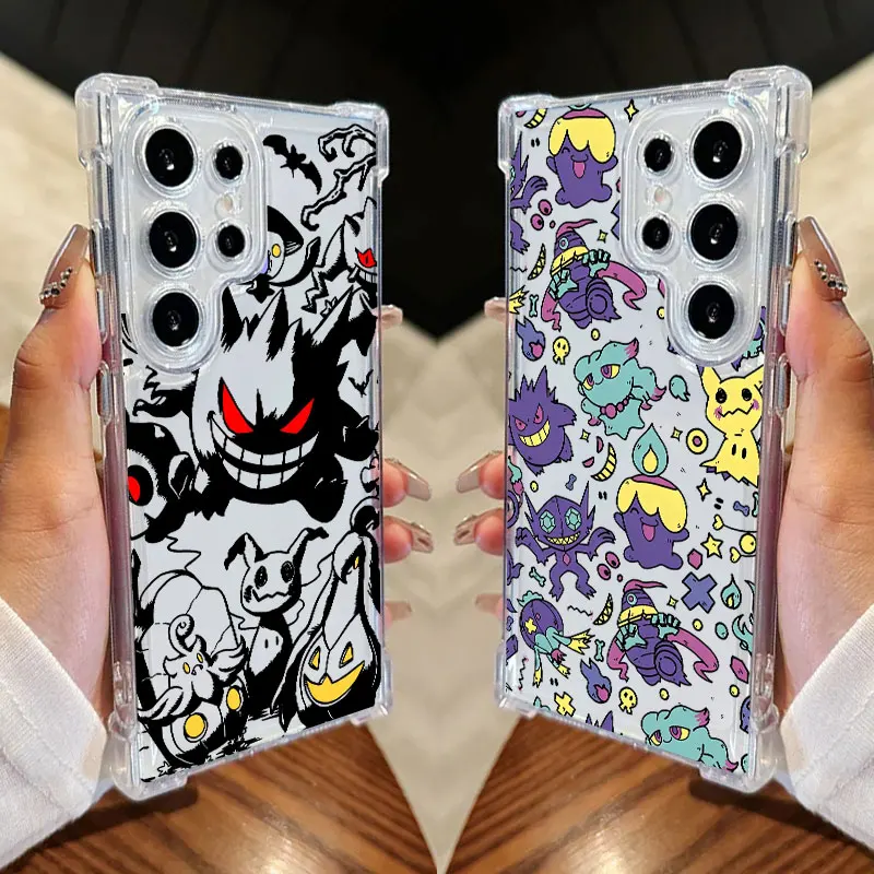 Halloween Gengars Clear Phone Case For Samsung Galaxy S26 S25 S24 Ultra S23 S22 Plus S21 S20 S26 FE 5G Shockproof Silicone Cover