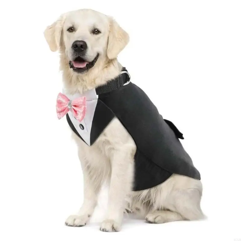 97QD Dog Wedding Suit Butterfly Tie Pet Tuxedo เครื่องแต่งกายชุดเสื้อผ้าสุนัขจัดหา