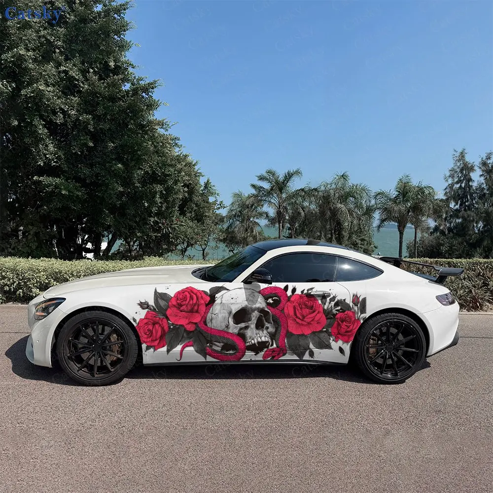 2pcs Poisonous Snake And Skull Sticker, Durable, Fade-Resistant, Self-Adhesive PVC Waterproof & Scratch-Resistant Stickers