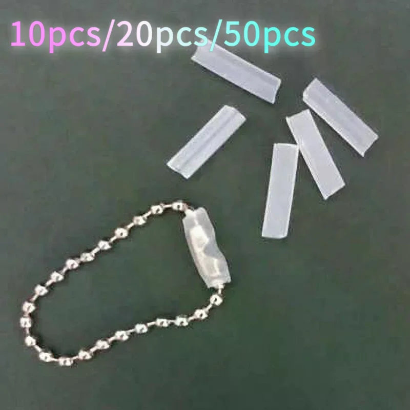 10/20/50Pcs Bead Chain Anti-lost Cover Pendant Acrylic Card Chain Falling Off Protective Cover To Prevent Falling Bead Chain