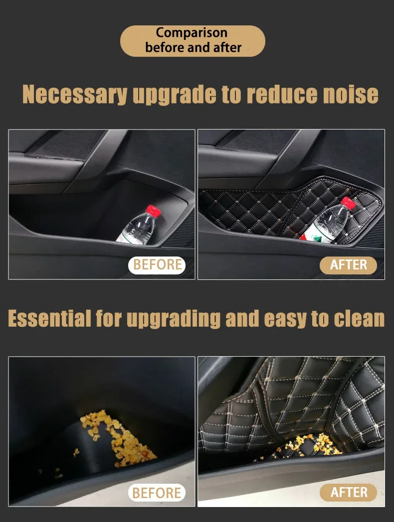 Door Storage Box Mat Full Cover For Honda Civic 11th Gen 2022-2024 Leather Slot Storage Protection Anti Rug Pat Car Accessories