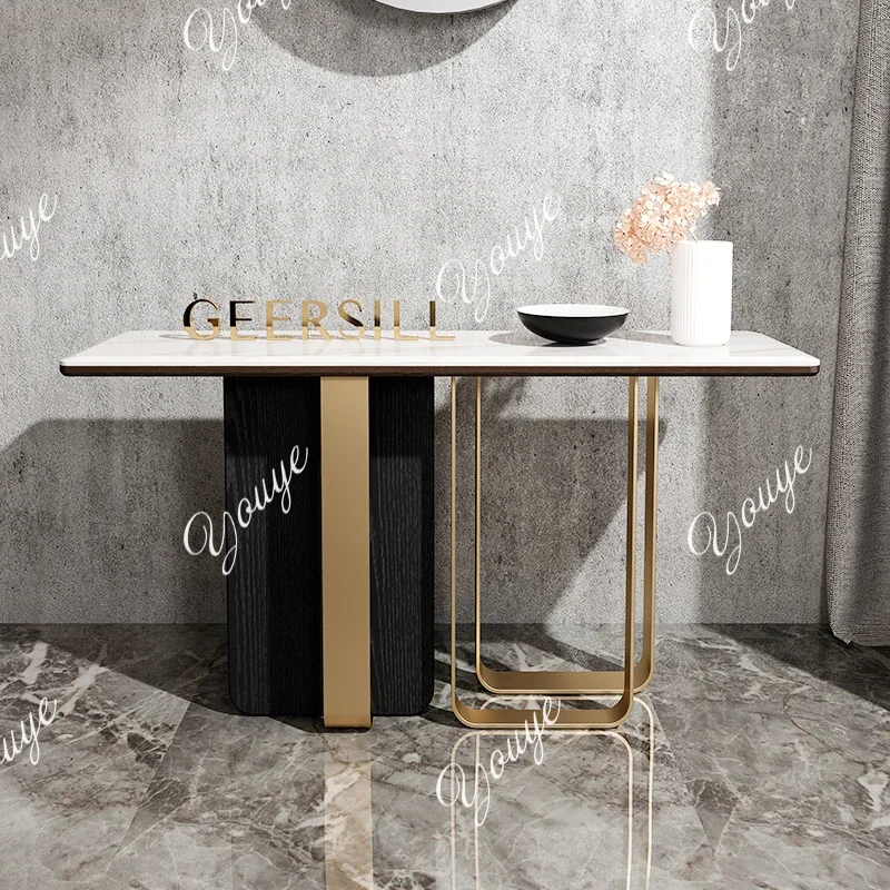 

C Italian Light Luxury Post-modern Marble Entrance Table Partition Cabinet Entrance Hall Entrance Corridor End View Table