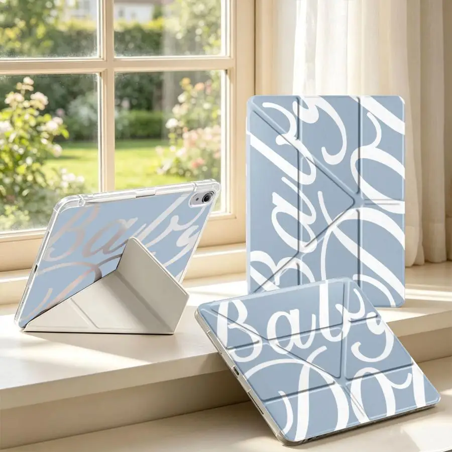 Creative Stylish English Letters With Pen Slot Cover Tablet Case For Samsung Galaxy Tab S9 Plus A11 A8 S7 FE A9 Plus S8 S10 Lite