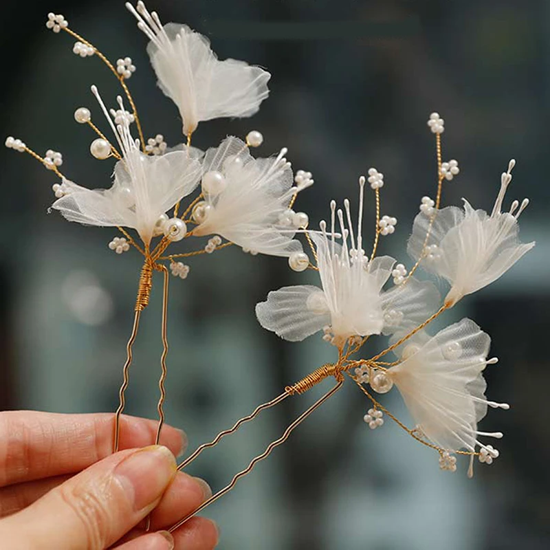 Fermagli per capelli a forma di U da sposa forcina per capelli a rete forcine per capelli perla accessori per capelli da sposa da donna copricapo da sposa