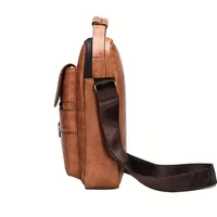 Multi-Purpose Men's Shoulder Bag for Work, PU Crossbody Briefcase with Handle, Professional Casual Daypack 4