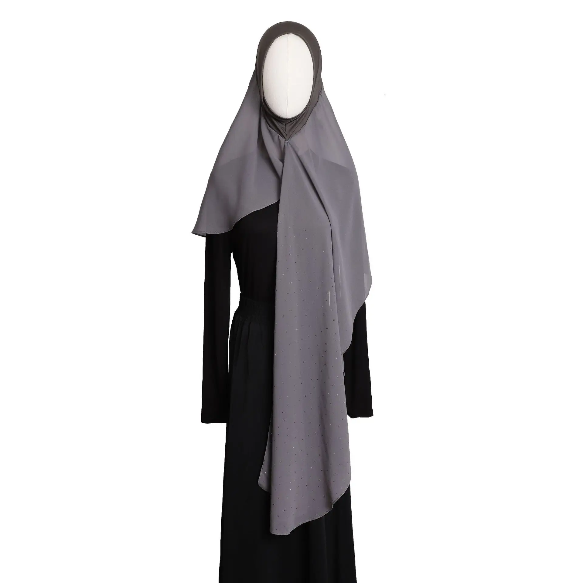 

Diamonds Newest Soft Jersey Double Loop Instant Hijab Muslim Headwrap Islamic Headscarf Scarf Easy To Wear Woman Islam Head Wrap