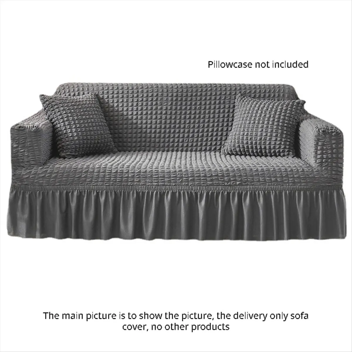 Sofa Cover Sofa Seersucker Textured Sofa Protector with Pleated Skirt for L-Shape U-Shape & Sectional Sofa,1 Seater &LICG