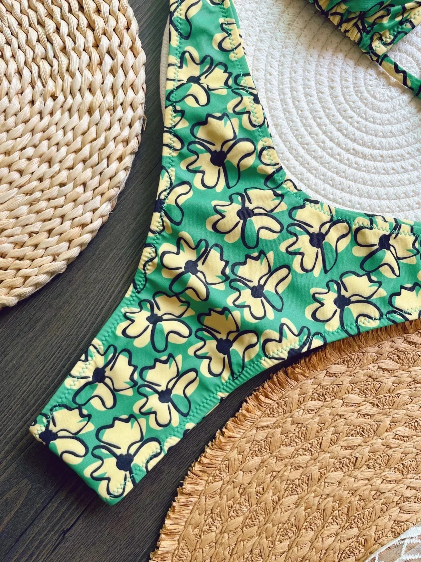 RUOTONSEPT New Sexy Botany Print Bikinis Set Women's Swimsuit Two-piece Triangle Halter Swimwear Bathing Suit Brazilian Biquinis