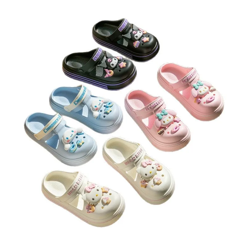 

Детская повседневная обувь, сандалии, пляжная обувь из ЭВА с героями мультфильмов, летняя обувь для девочек, нескользящая обувь с мягкой подошвой, сине-розовая, размер 26-40