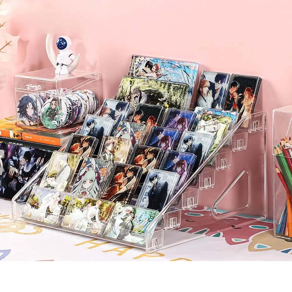 

Badge Storage Rack Ladder Display Rack Desktop Storage Box Desktop Organizer Bar Stand Display Rack Transparent Acrylic