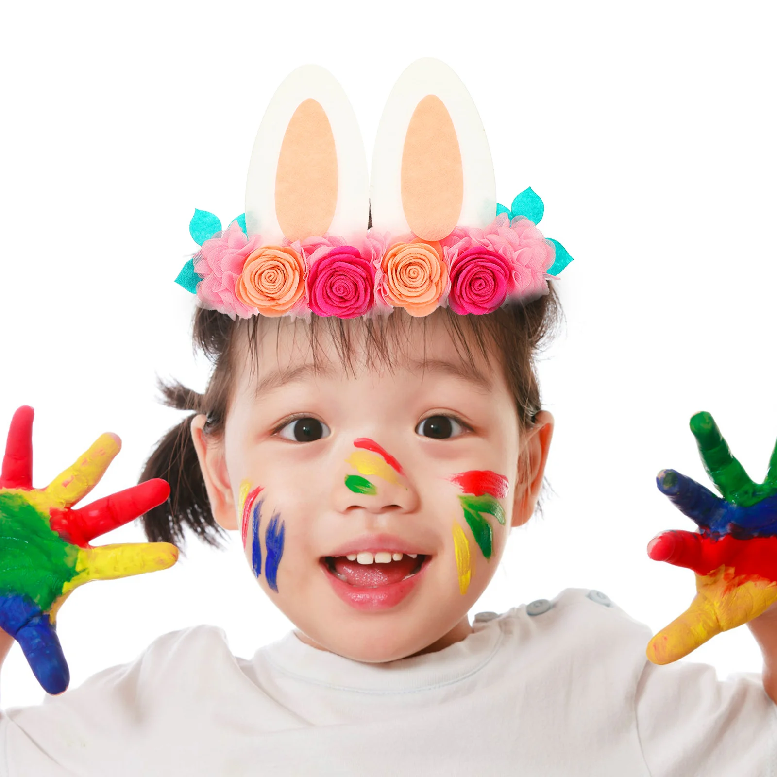 

Bunny Headband Rabbit Ear Accessories Kids Baby Girl Easter Flower Hairbands Delicate Lovely Design Festivals Photography Gift