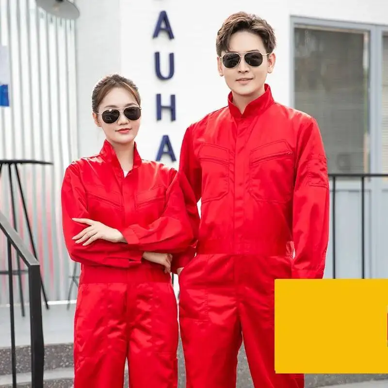 Stand Collar Work Overalls Factory Workshop Uniforms Auto Repairman Mechanical Labor Coveralls Working Jumpsuits Rompers