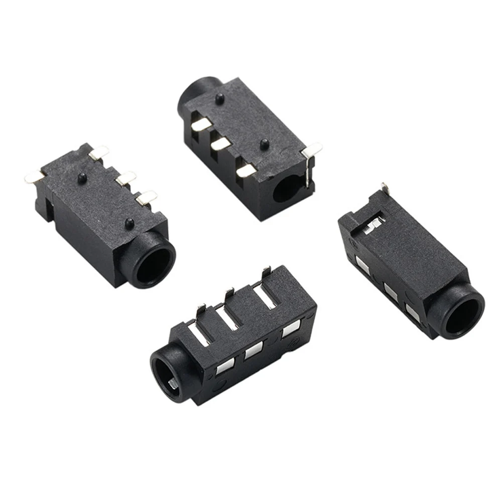 10 pçs/lote dip pj320a pj320d 3.5mm fone de ouvido soquete áudio através dos furos pcb horizontal 4 contato interface de áudio conector jack