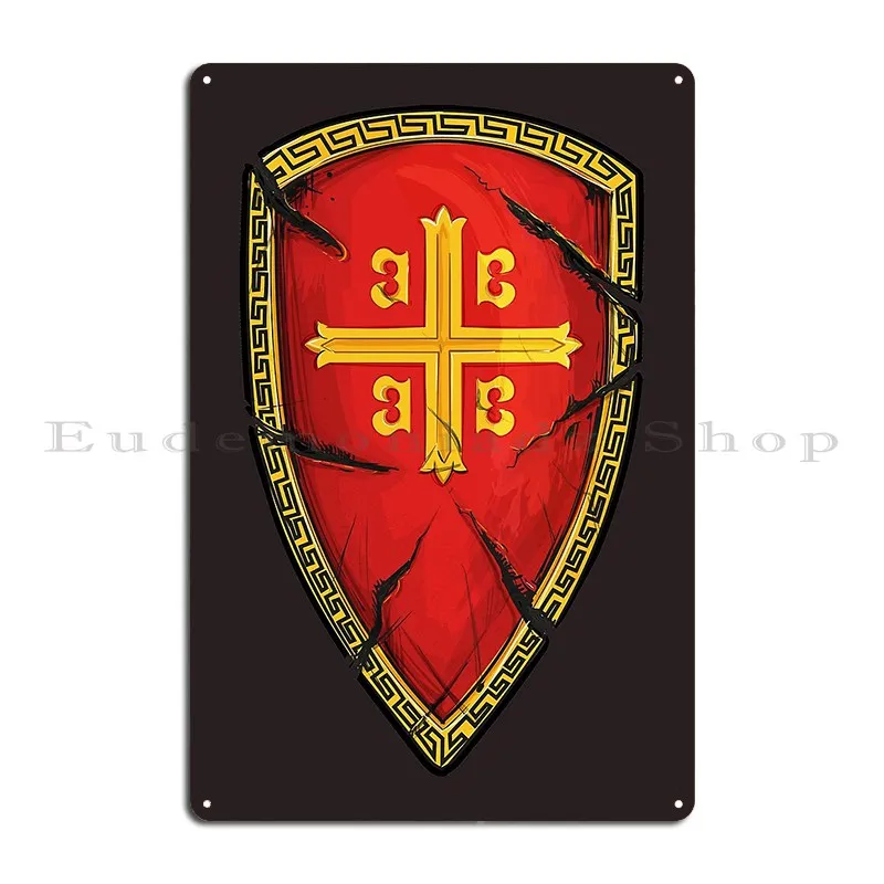 Byzantine Shield Metal Plaque Poster Print Cinema Wall Decor Cinema Kitchen Tin Sign Poster