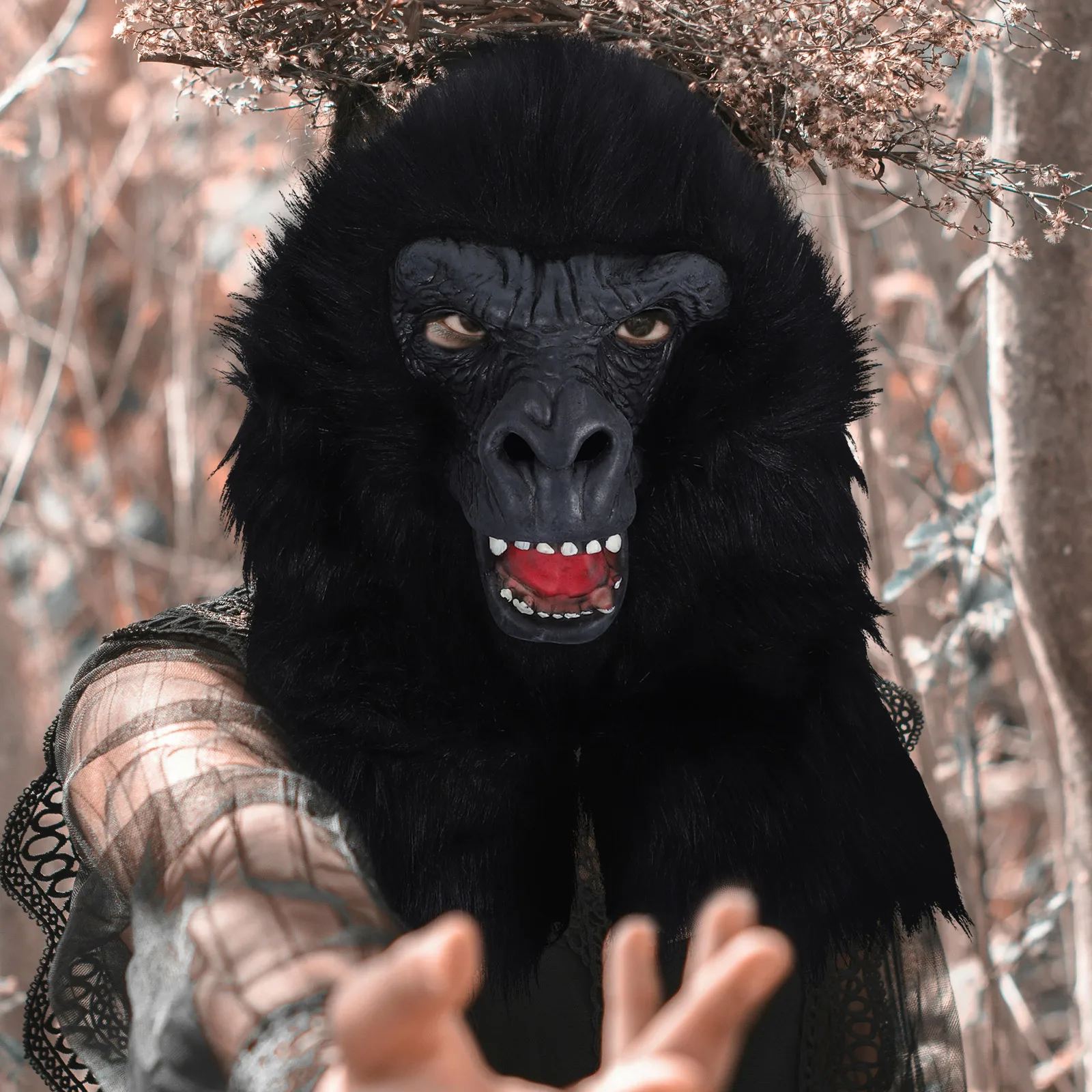 قناع الغوريلا للهالوين قناع نمط تنكري لأداء مرحلة المهرجان صور الدعائم الديكور تأثيري الدعامة