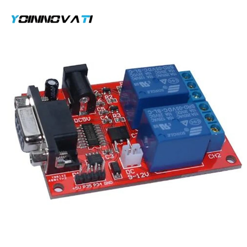 1pcs SR-104A serial port control 2-way relay module delay relay microcontroller controller finished board