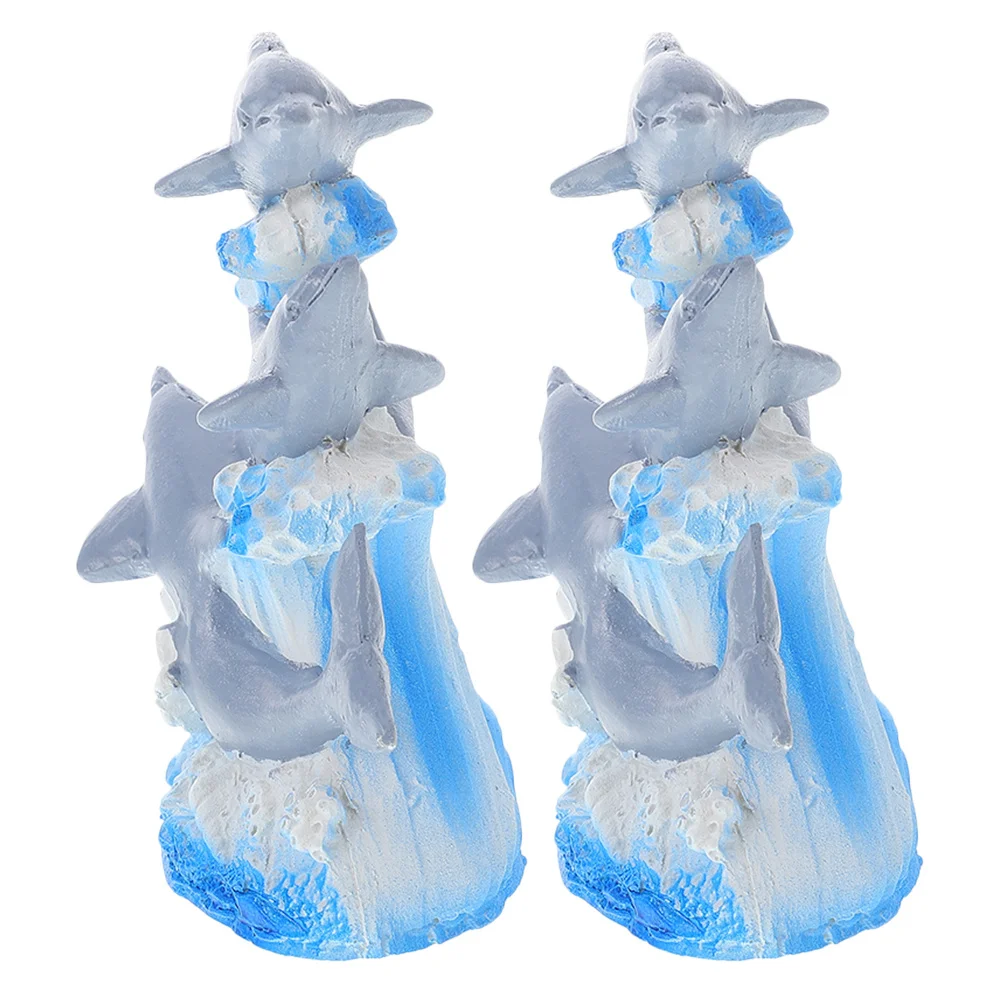 

2Pcs Mini Resin Dolphin Statue Ocean Marine Sculpture Unique Home Decor Aquarium Decorations Elegant Artwork Dolphin Figurine