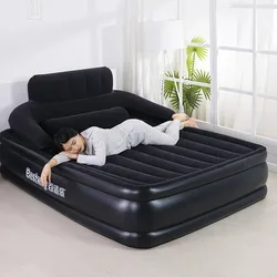 Cama doble inflable de aire para niños, Tatami flotante seguro, plataforma perezosa de sexo completo, muebles para el hogar, estilo nórdico, ideal para acampar