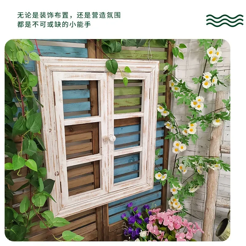 French decorative window indoor garden courtyard background wall cover ugly bed and breakfast spring antique solid wood fake win