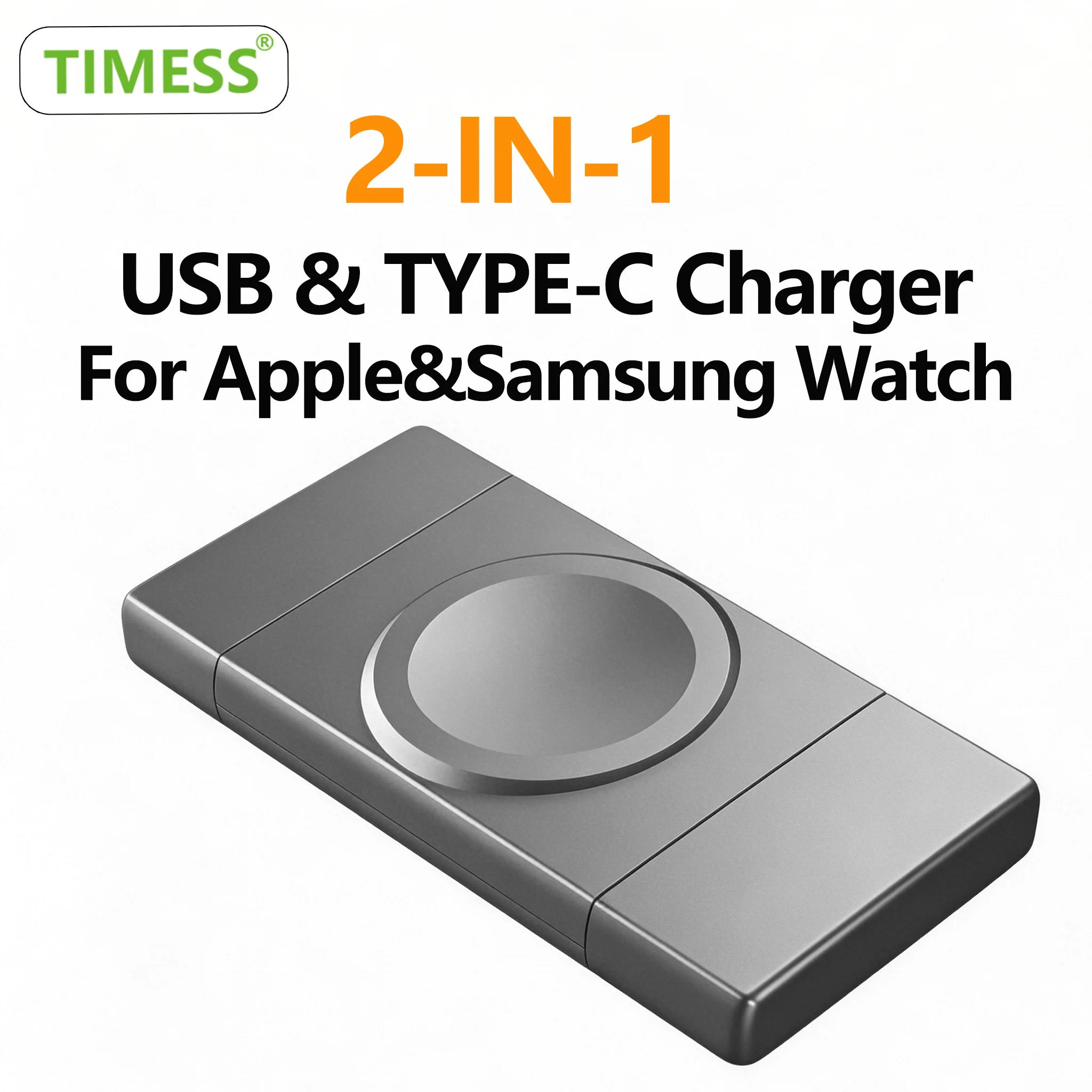 TIMESS Watch Charger For Apple Watch Series10 9 8 7-1 For SAMSUNG GALAXY Watch 8 7 6 5 4 3 2 1 Active Pro USB Charging Station