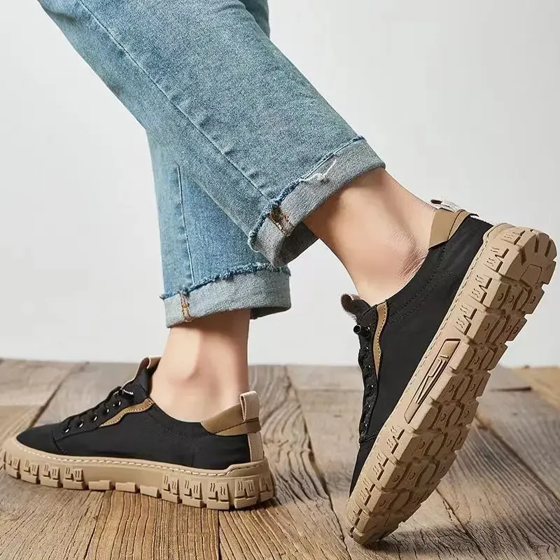 Men's Shoes 2025 Autumn Anti Slip Breathable Sneakers Fashion Casual Canvas Shoes for Men Outdoor Comfort Flats Vulacnized Shoes