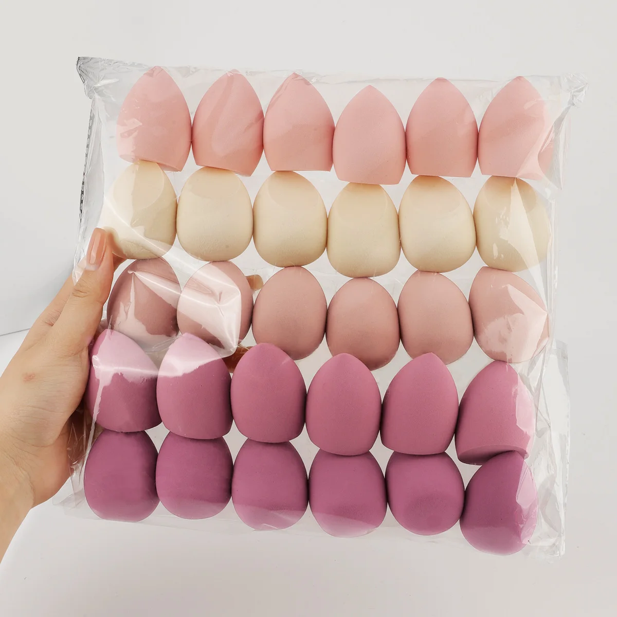 30Pcs Soft Latex-Free Beauty Sponges Skin-Friendly Sheer Foundation Durable Wet Dry Dual Use Cosmetic Blending Makeup Tools
