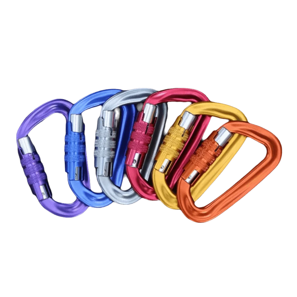 스냅 클립 12KN 해먹 후크 항공 알루미늄 안전 전문 카라비너 ​​보호 무작위 색상 야외 스포츠 버클 라펠링