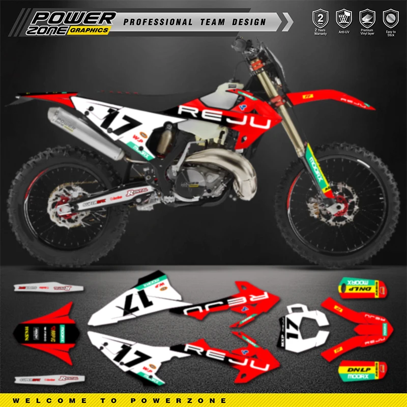 PowerZone Motorcycle Graphics Background Decals Stickers Kit For RIEJU MR 300 2020 2021 Number Name Custom