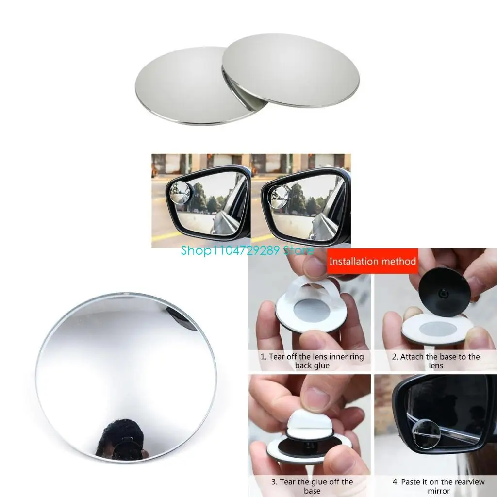 

D8KE Car Mirror Convex Mirror Blind Spot Auto Rearview Mirror 360 Degree Wide