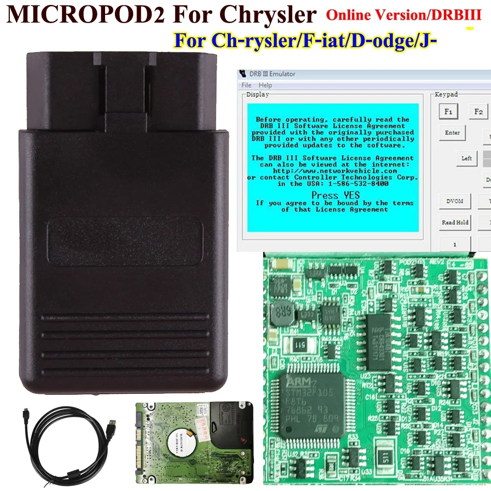 

New V17.04.27 MicroPod2 Diagnostic Tool For Chry-sler F-ait Je Dod-ge MicroPod 2 Multi-Languages Support Online Programming