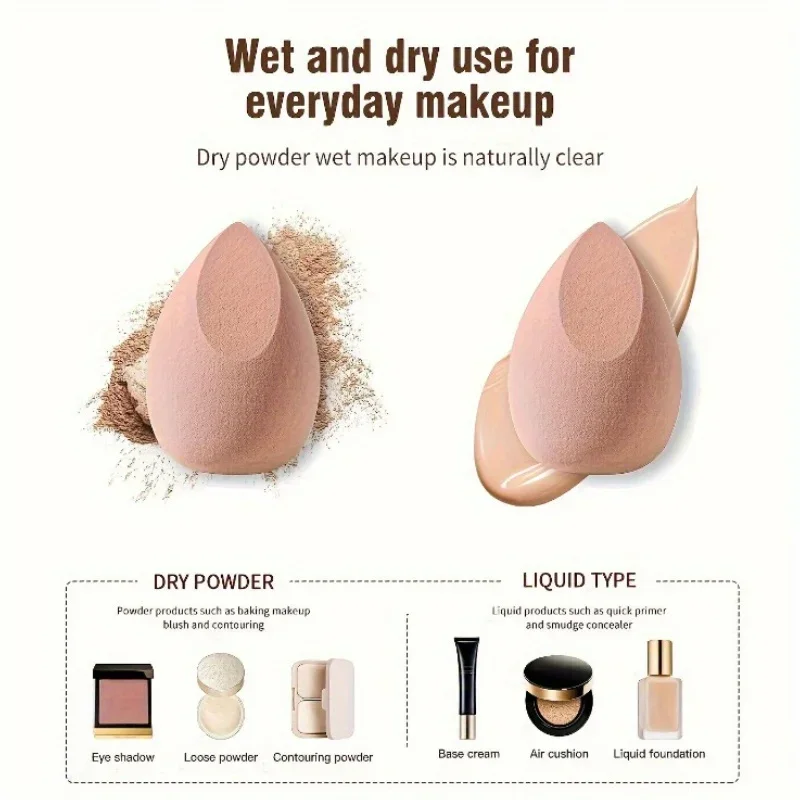1/3/6 قطع يمكن غسلها بالماء والبيض المكياج والرطب والجاف، مناسبة لكريم الأساس BB
