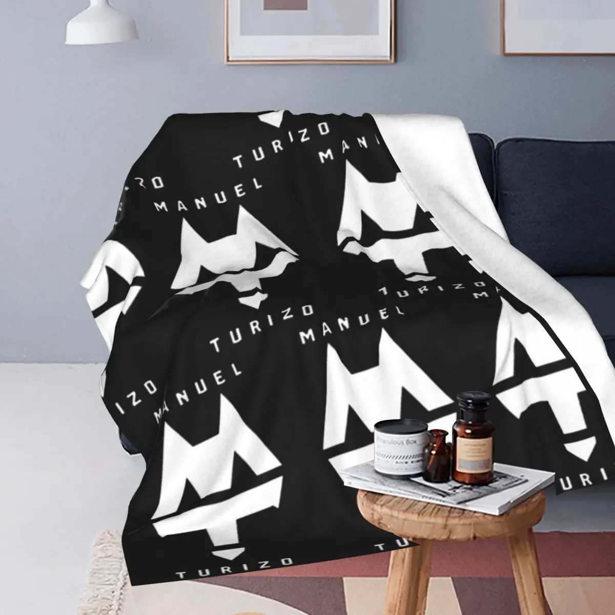 Rapper Manuel Turizo Logo Blankets Soft Warm Flannel Throw Blanket Bedding for Bed Travel Home Couch